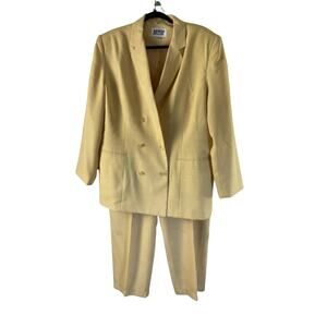 Morgan Miller Womens Yellow‎ 18 Pants Suit Two Piece Double Breasted Blazer Set